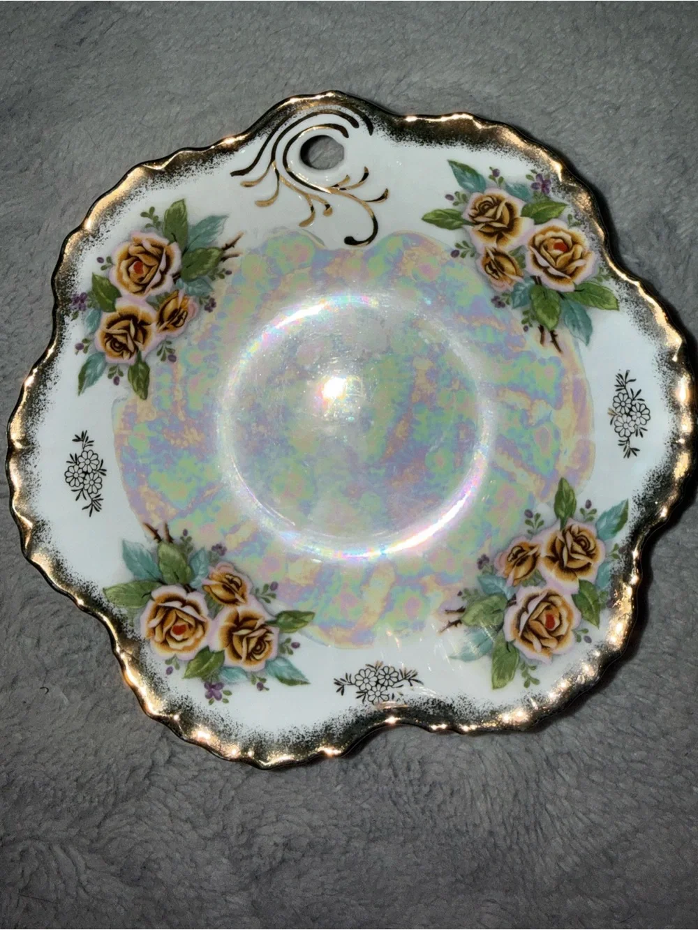 Vintage Trimont Ware Japan Lusterware Floral Porcelain Bowl Set Gold Gilt